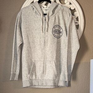 Victoria's Secret Heather Gray Zip-Up Hoodie